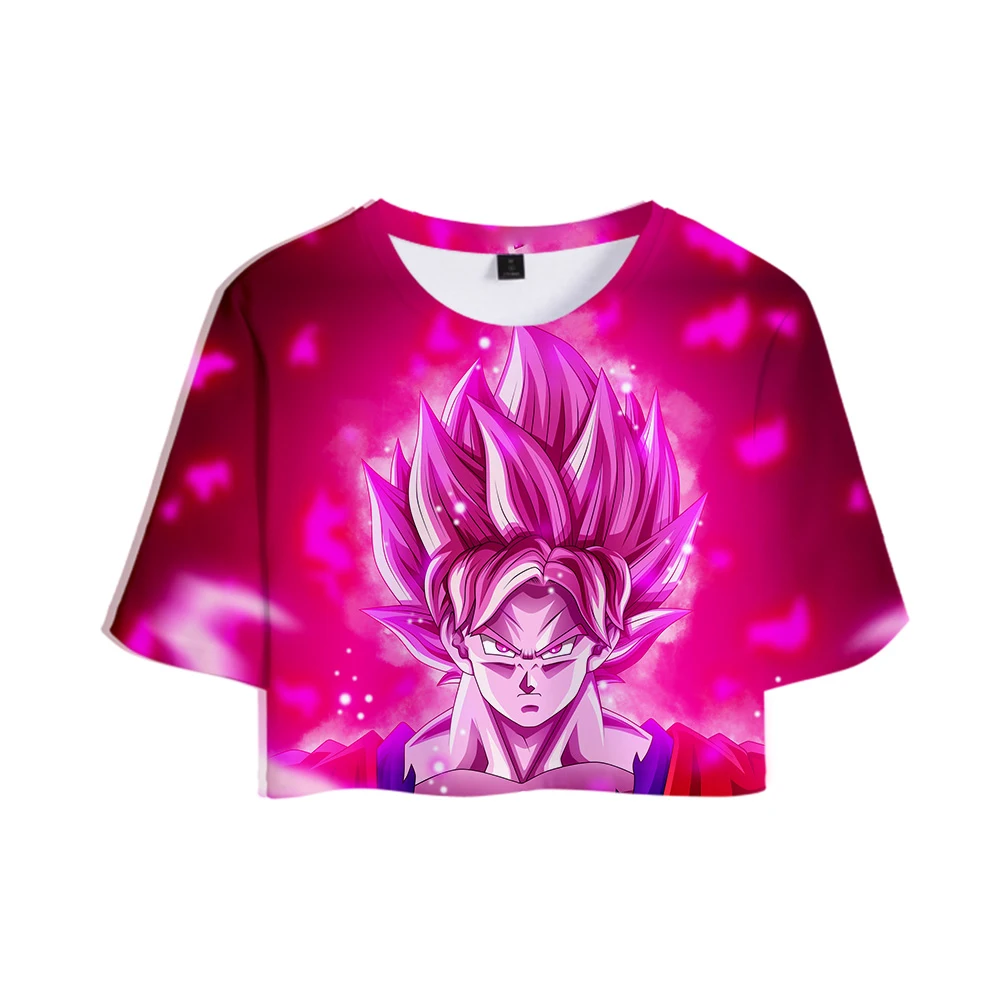 Frdun Tommy Dragon Ball Супер Broly 3D Открытый пупок футболка сексуальные короткие для женщин