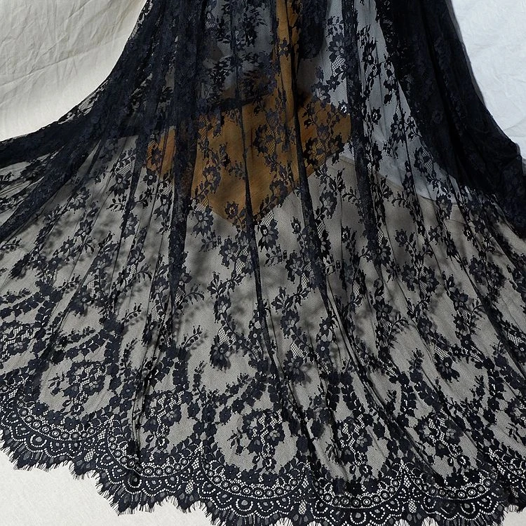

High-end clothing eyelash lace fabric bud silk yarn lace trim DIY wedding veil dress home accessories