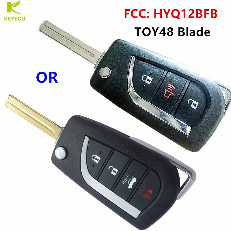 Запасной дистанционный ключ KEYECU 315 МГц с H образным чипом для Toyota Camry 2018 FCC: HYQ12BFB Uncut