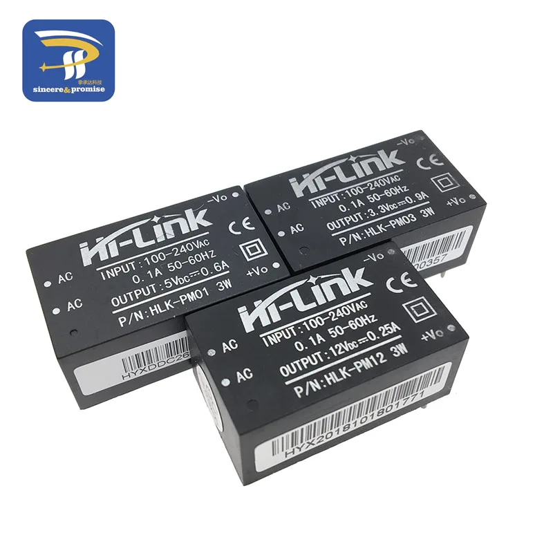 HLK-PM01 HLK-PM03 HLK-PM12 AC-DC 220V 5 V/3,3 V/12 V Мини модуля питания, интеллигентая(ый) бытовой выключатель питания модуль