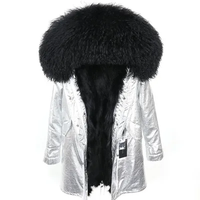 14 OFTBUY, зимняя женская куртка, большое натуральное меховое пальто, парка, монгольский овечий мех, воротник, Лисий мех, подкладка, камуфляж, длинное пальто, мода - Цвет: 14