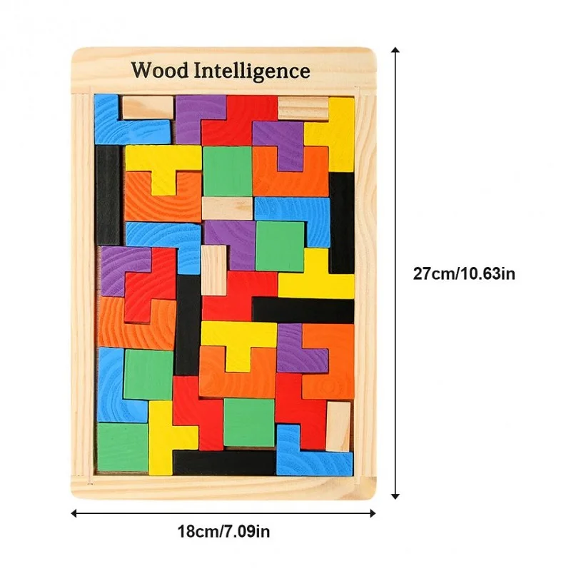 Высокое качество игрушка montessori развивающие тетрис головоломки игрушки из дерева