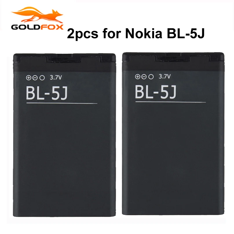 GOLDFOX 2 шт. 1320 мАч BL 5J Сменный аккумулятор для телефона Nokia 5230 5233 5800 3020 Lumia 520 525 530 5900