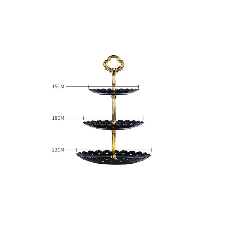 Трехслойная съемная подставка для закусок торта фруктовая десертный поднос дома