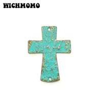 2021 new 4030mm 5pcs cross porous linker retro patina plated zinc alloy green connectors for diy necklace charms