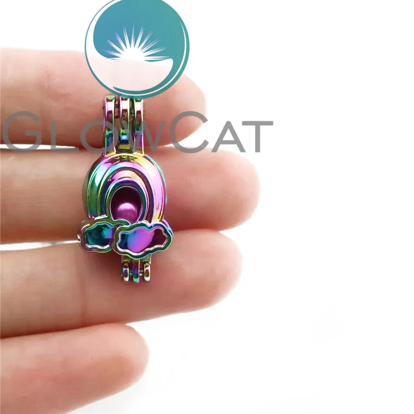 GLOWCAT 12x R C654 многоцветная Радуга жемчужина клетка ювелирных изделий эфирное масло