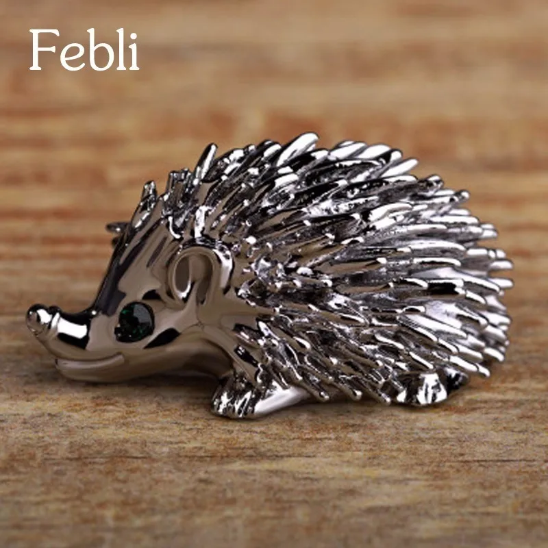 Cute Silver Color Hedgehog Brooches Kawaii Alloy Animal Suits Sweater Dress Hat Brooch Pins Scarf Buckle | Украшения и аксессуары