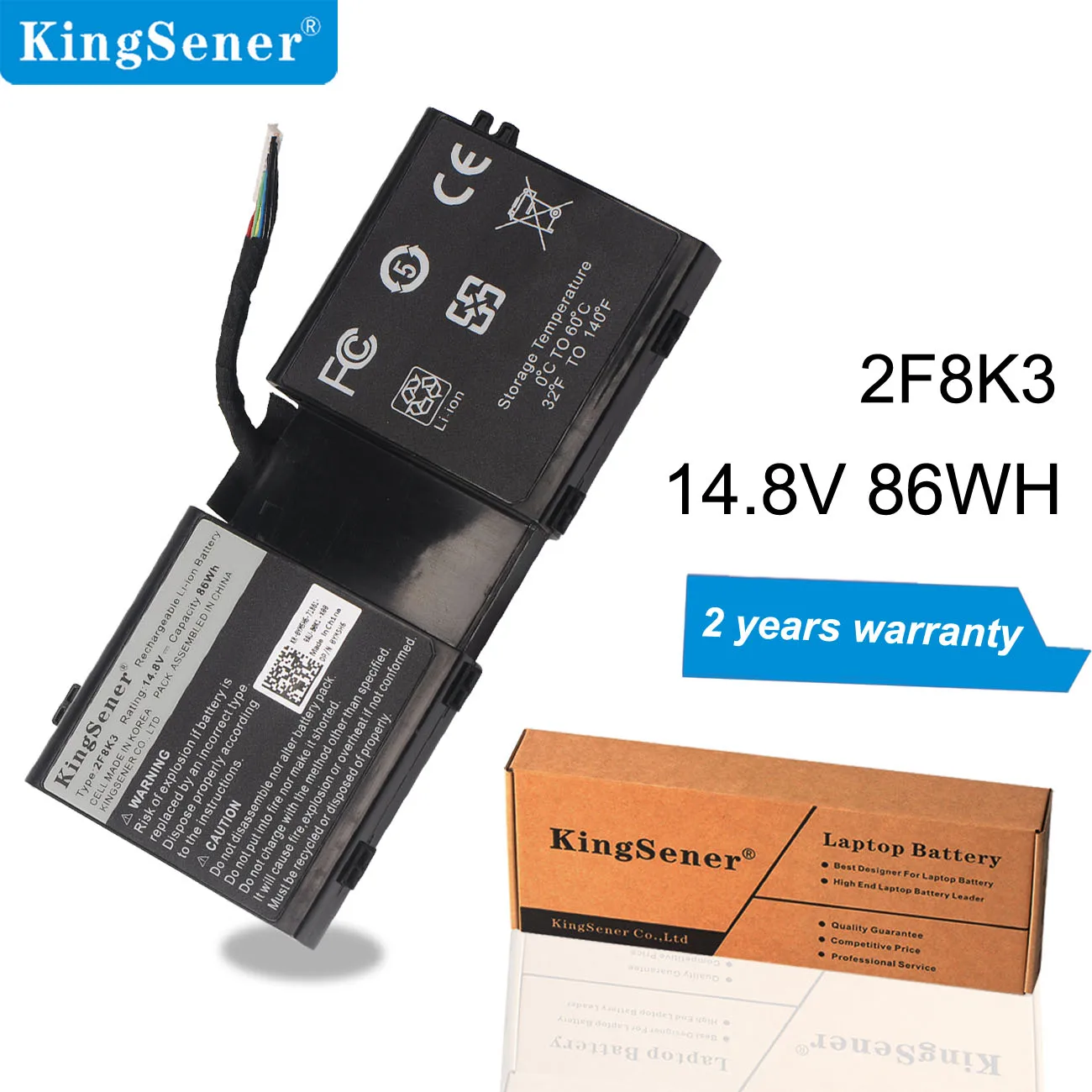 Аккумулятор Kingsener 2F8K3 для ноутбука Dell Alienware 17 R1 17x 18 18x фотосессия 02F8K3 KJ2PX 14 8 в 86