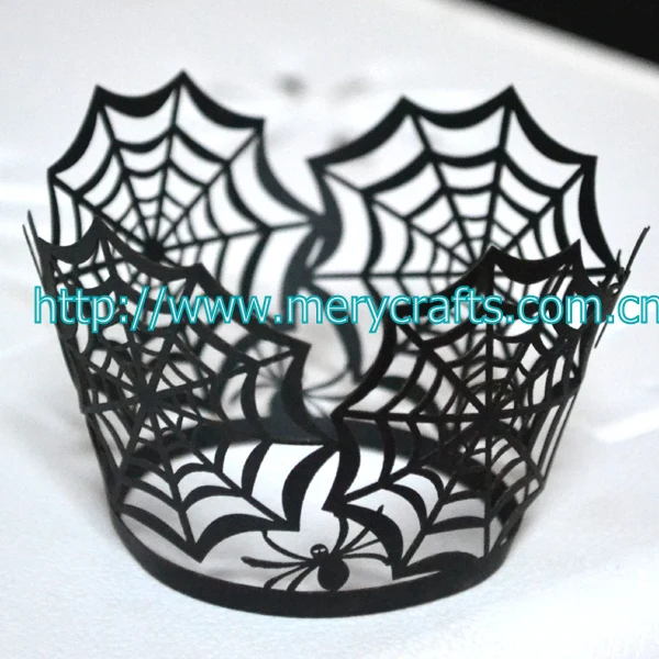 

Spider cupcake wrappers, halloween paper craft decoration, hot halloween spider decoration