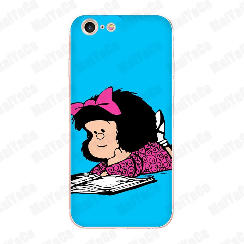 MaiYaCa Mafalda DIY красивые мягкие Аксессуары для телефона чехол iPhone 8 7 6 6S Plus X 10 5 5S SE 5C 4 4S