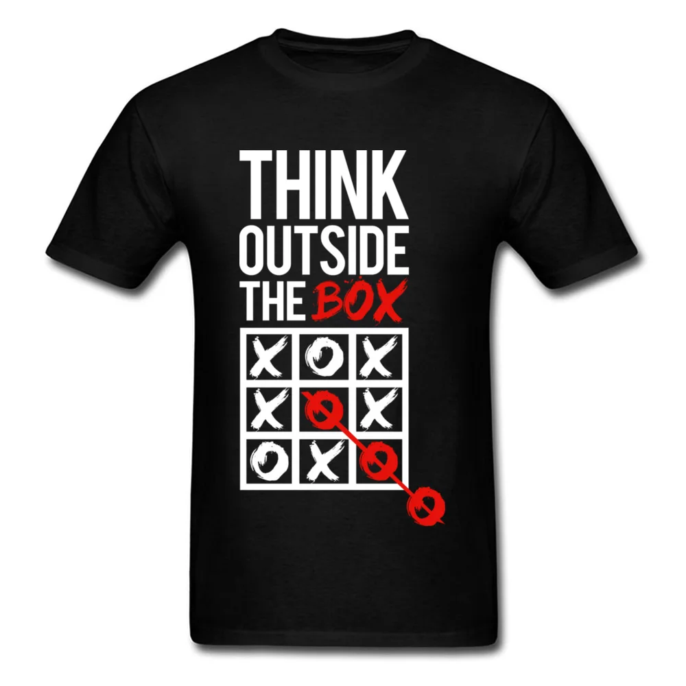 Мужские топы футболки Think outside the box Company с принтом на топе из чистого хлопка