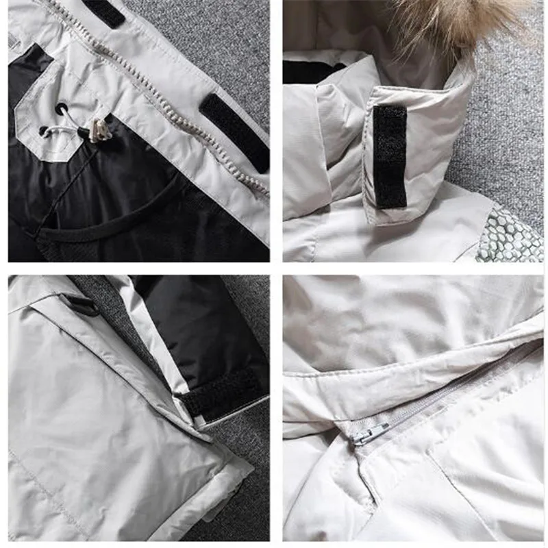 Мужская зимняя куртка 2019 толстая теплая на белом утином пуху Высококачественная