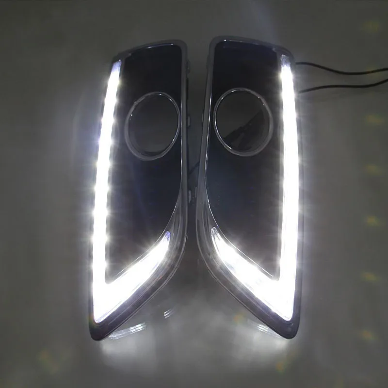 

Ownsun New Updated LED Daytime Running Lights DRL With Black Fog Light Cover For Chevrolet Malibu
