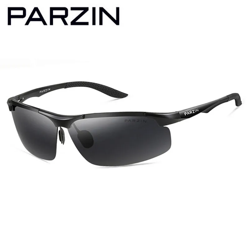 BLACK GRAY PARZIN солнцезащитные очки мужчины поляризованные алюминиевые мужские очки для вождения очки с оригинальной упаковке 8003 - Цвет линз: BLACK GRAY