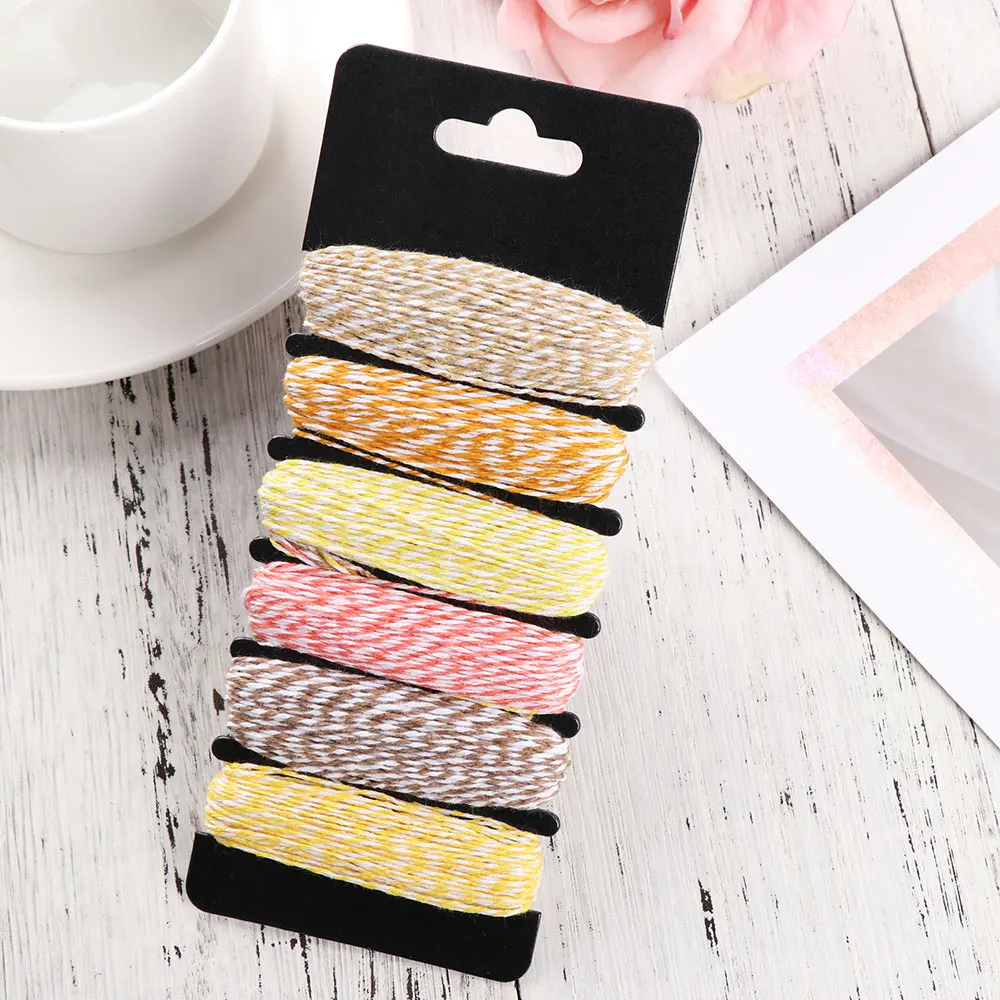 Шпагат хлопковый 4-слойный тонкий разных цветов для самостоятельной упаковки