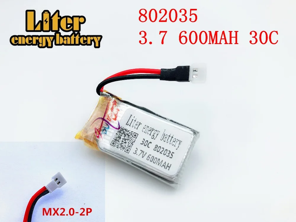 3 7 V 600mAH 802035 30C литий полимерный аккумулятор li po RC для неуправляемого летательного