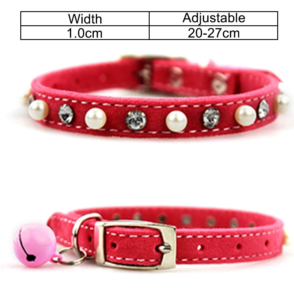 pink-jw0002 Ошейник для кошки с колокольчиком для котенка и маленькой собаки, ошейник для питомца, украшения для щенка и кошки, выдвижной аксессуар JW0002 - Цвет: pink-jw0002
