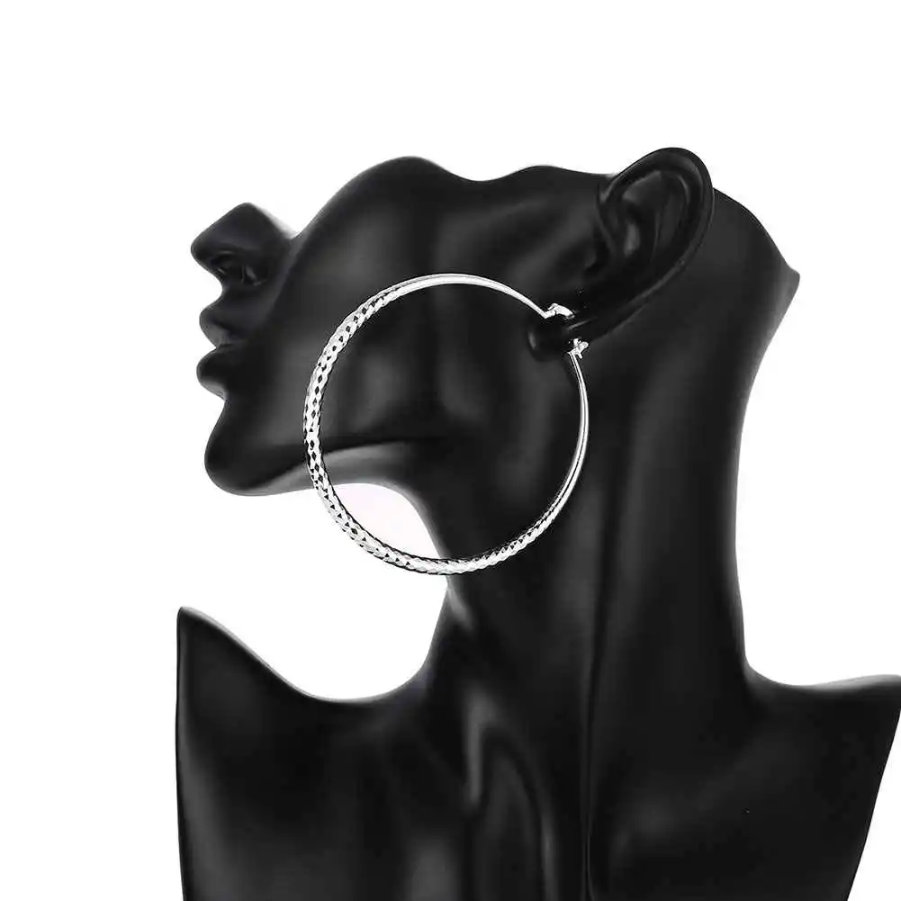 Простой модный стиль посеребренный призматический разрез серьги ювелирные