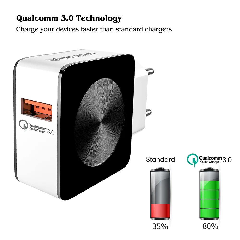 Yianerm 18 Вт USB настенное зарядное устройство для телефона QC 3 0 путешествий Android Samsung