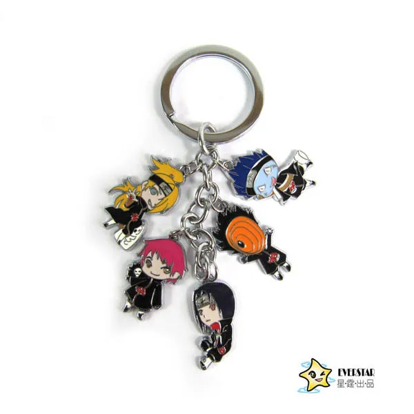 Брелок в стиле аниме Наруто Obito Konan Pain Uchiha Itachi Deidara Zetsu Hoshigaki Kisame Hidan Красивый Веселый мультяшный металлический брелок