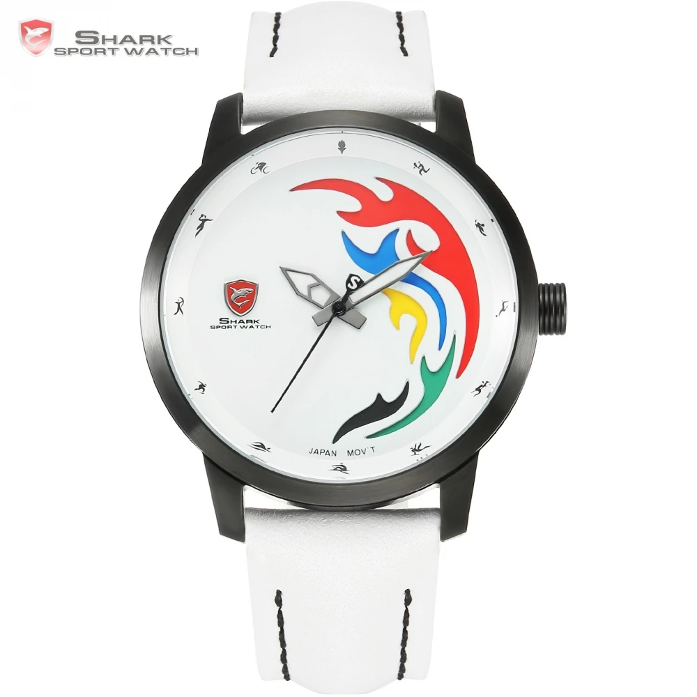 Лучший Бренд Класса Люкс АКУЛА Спортивные Часы Мужчины С Ограниченной Белый