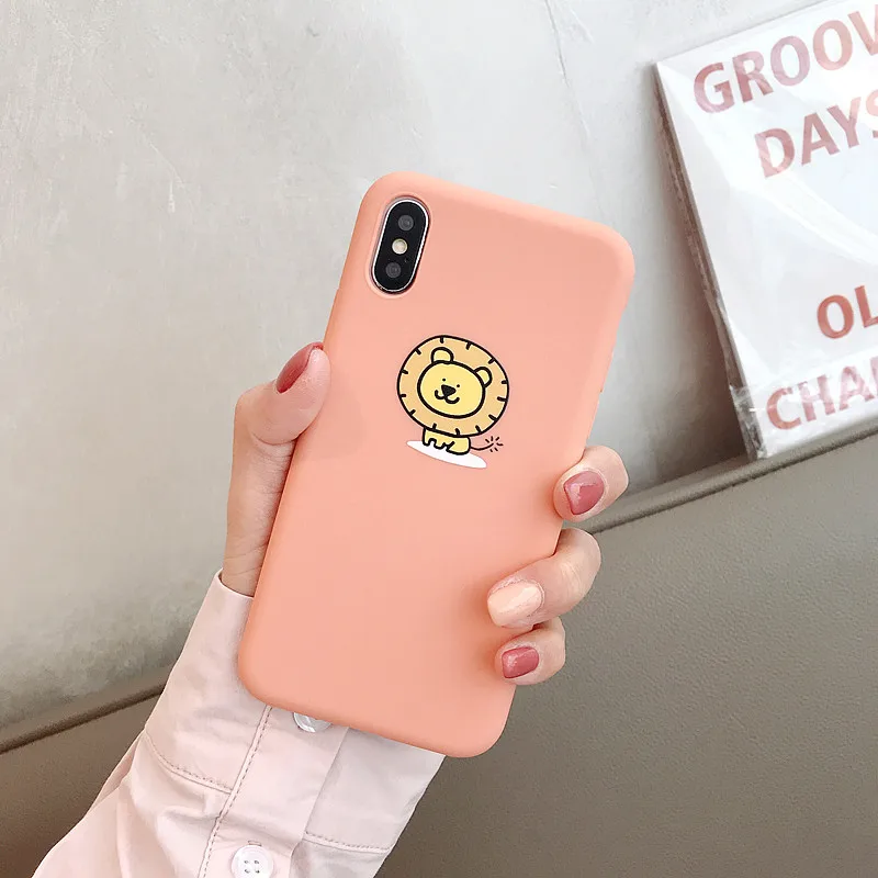 PEEPING милый мультяшный чехол с животными жирафом львом для iPhone 7 7plus 6 6S 6plus 8 8plus X XR XS