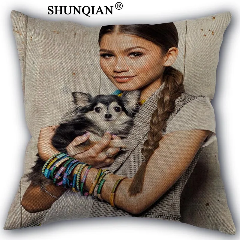 Pillowcase Наволочка "Зендая" хлопковые льняные квадратные Наволочки на молнии уникальный дизайн настроить вашу картинку 45x45 см с одной стороны - Цвет: Pillowcase