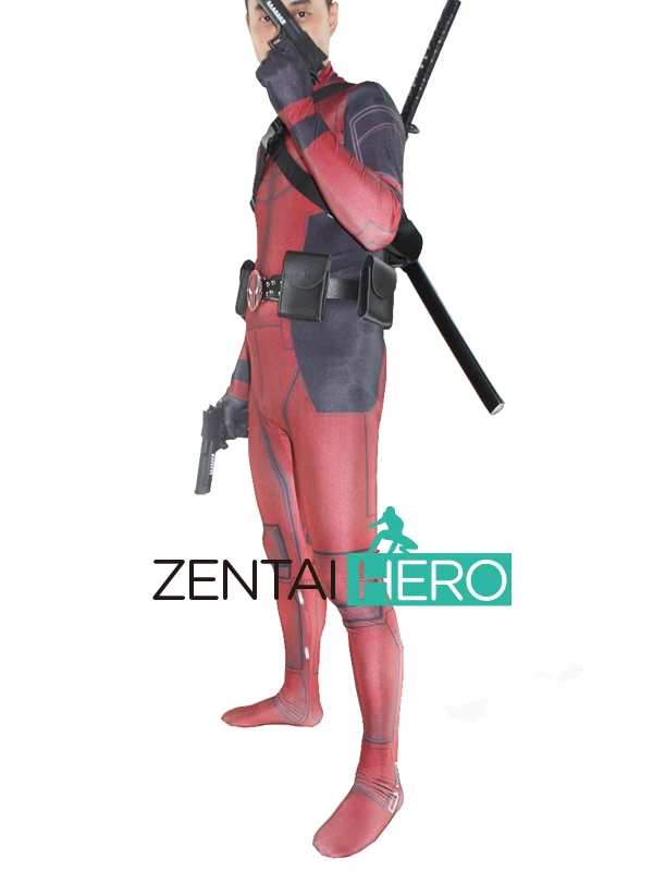 Бесплатная доставка DHL Дешевые 3D печать живой оттенок спандекс Deadpool костюм 2017