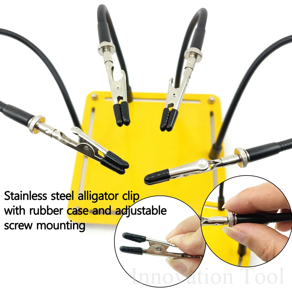 Helping Hands Soldering Aid Tool Third Pana Hand PCB Circuit Board Holder Stand Movable 4 Metal Flexible Arm Alligator Clip|Наборы ручных