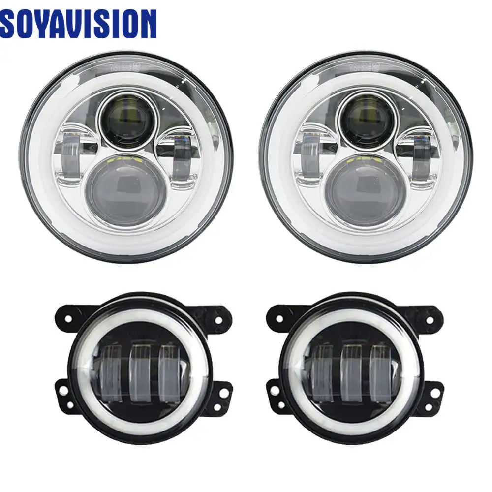 7 дюймовый светодиодный галогенный налобный фонарь с указателем поворота + 4