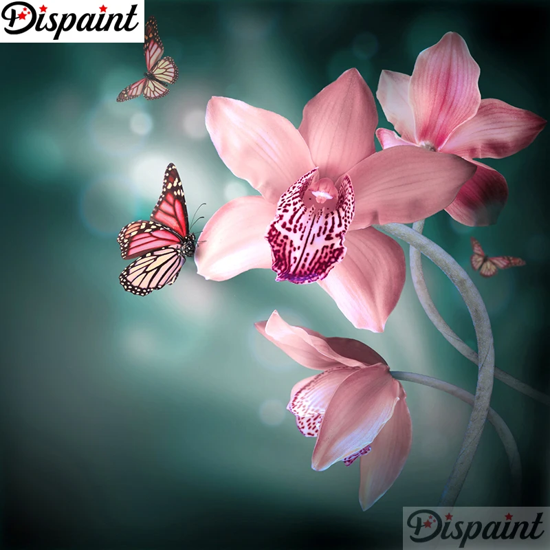 

Dispaint Full Square/Round Drill 5D DIY Diamond Painting "Flower butterfly" Embroidery Cross Stitch 3D Home Decor A10844