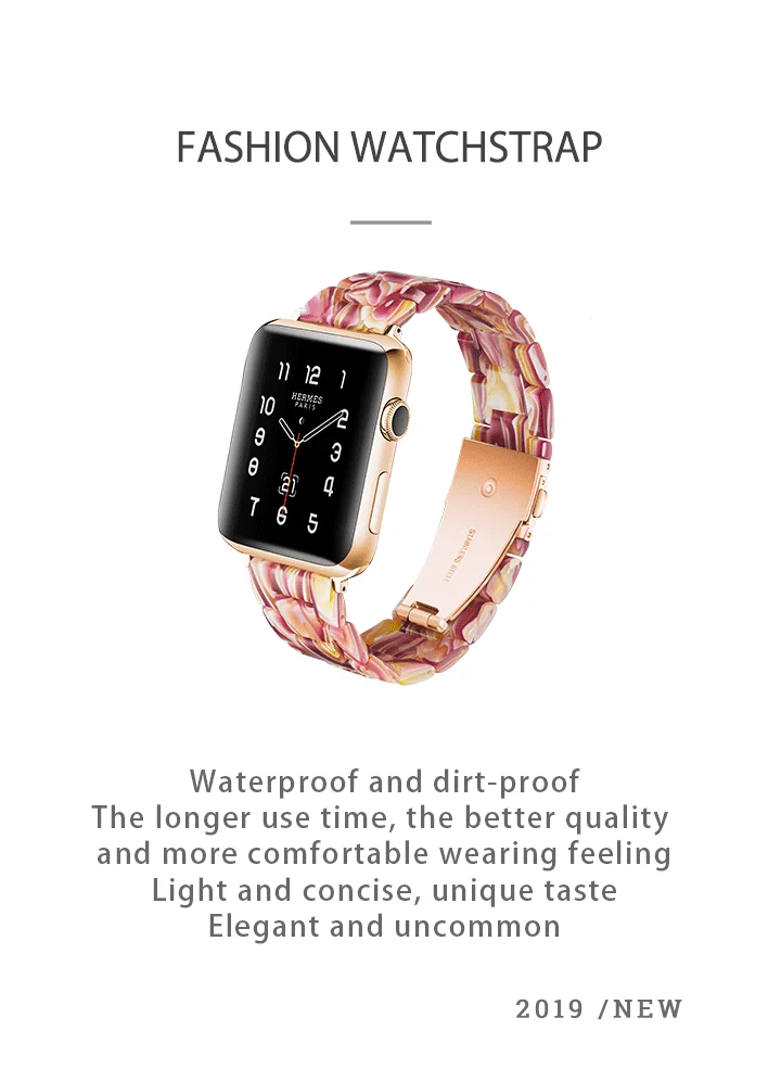 Смола ремешок для apple watch серии 4/3/2/1 размеров 44, 40, 42 мм, 38 мм, браслет для iwatch ремень на запястье часы аксессуары ремешок для часов с нугой и орехами