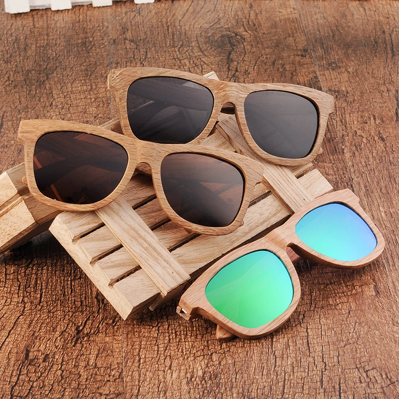 

BOBO BIRD Sunglasses Men Wood Bamboo Polarized Glasses With UV 400 Protective Eyewear in Wooden Gift Box C-AG007