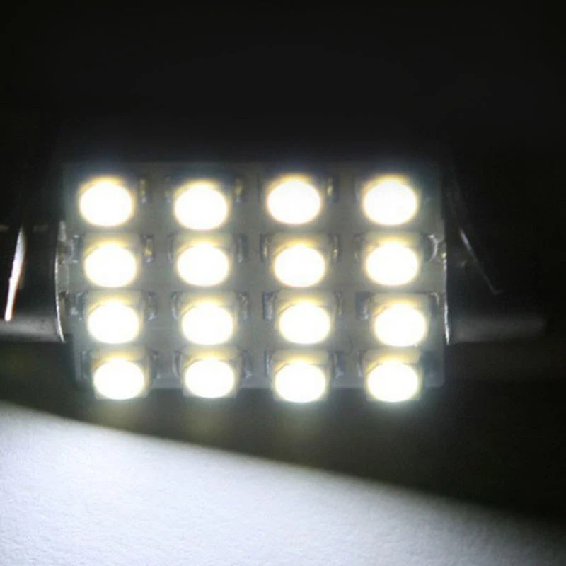 16 SMD СВЕТОДИОДНЫЙ 10X 42 мм Автомобильный Белый Интерьер Купол гирлянда лампа
