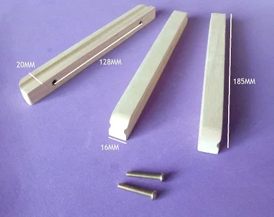128mm 10 шт./лот Premintehdw Неокрашенная твердая деревянная мебельная дверная ручка с винтами длинный стиль - Цвет: 128mm