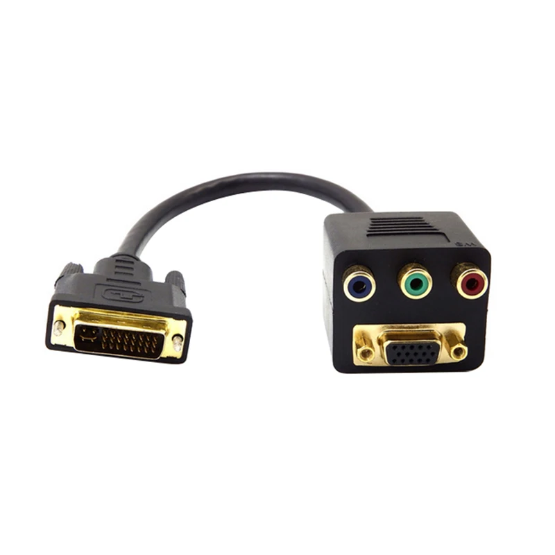 Многофункциональный кабель разветвитель для розетки VGA DVI 24 + 5 Male к RCA RGB AV|dvi-i to vga|dvi
