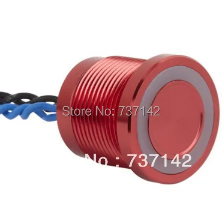 ELEWIND красный алюминиевый анодированный пьезонажимной переключатель (19 мм