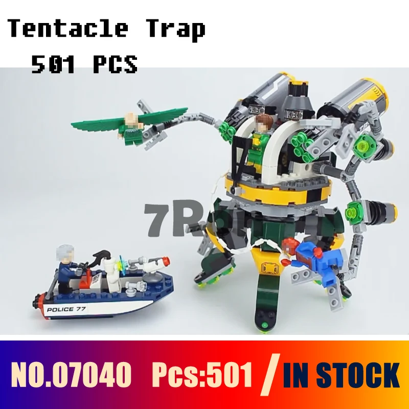 Совместимость 76059 Человек паук Doc Ock's Tentacle Trap модели Строительная игрушка 07040 501