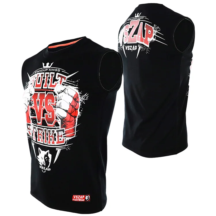 VSZAP MUAY THAI fighting boxing футболка с коротким рукавом для фитнеса tiger wulin wind MMA male | Спорт и