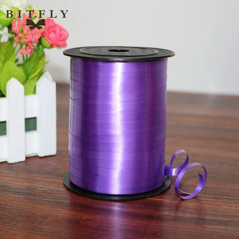 purple 250 ярдов воздушный шар лента пластиковый ролик для рукоделия Свадьба День рождения Подарочная упаковка рождественские торты украшения красный розовый золотой - Цвет: purple