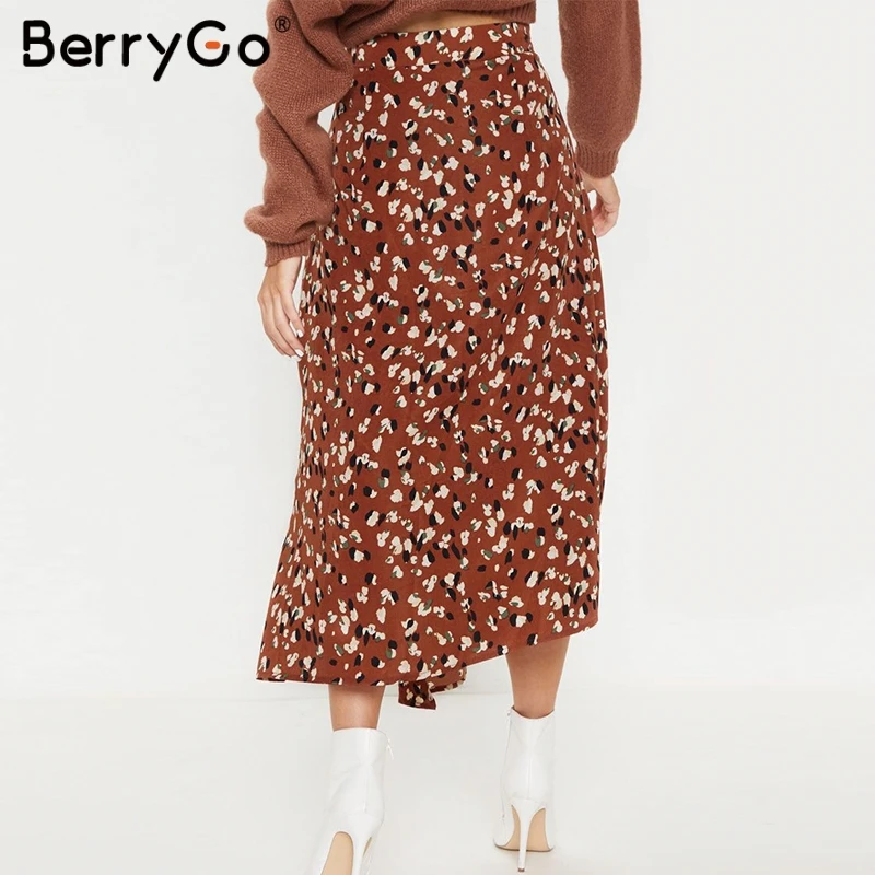BerryGo Женская юбка 2019 лето с высокой талией в стиле бохо юбки принтом