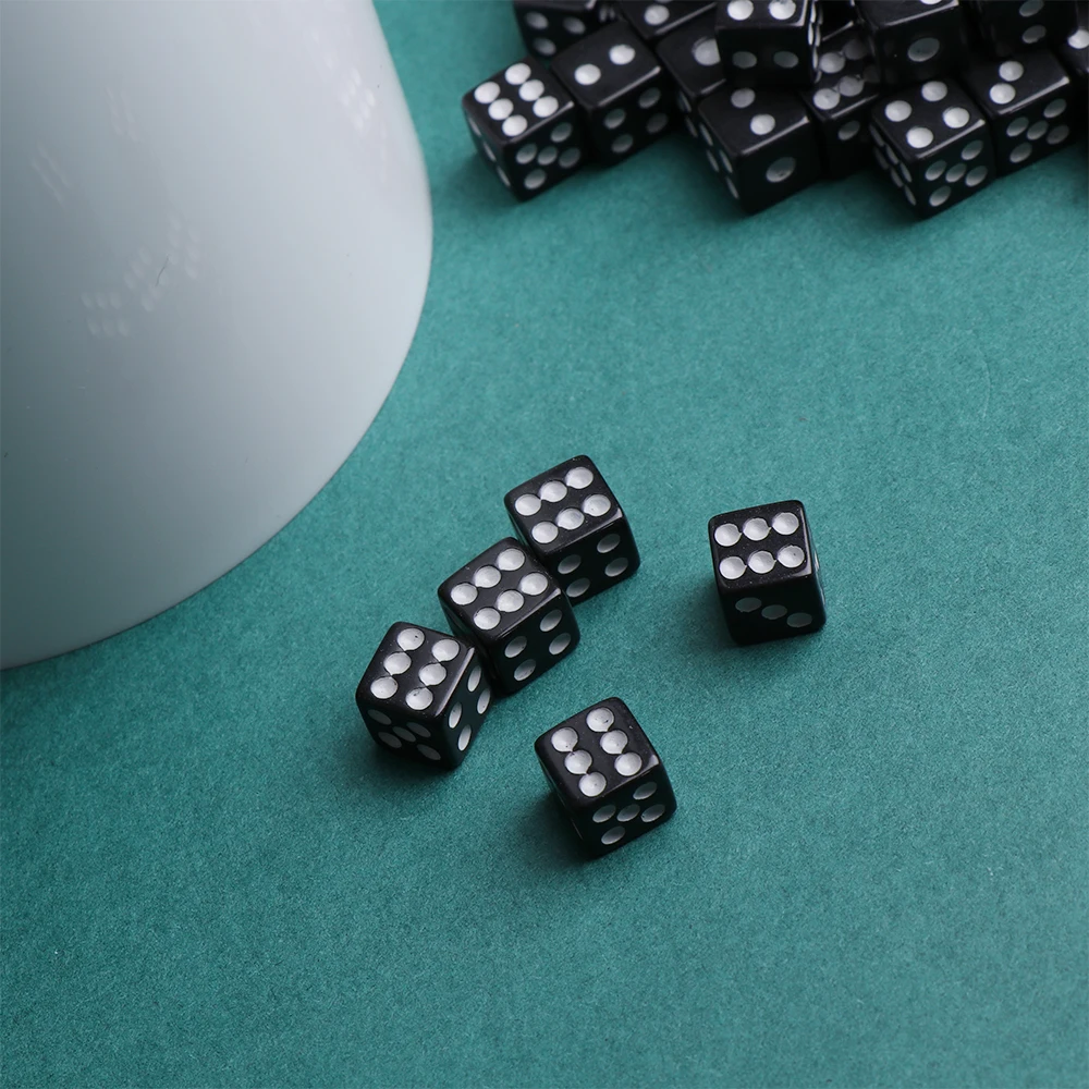 50 шт./пакет Dices 8mm пластиковые белые/черные/красные игровые игральные кости
