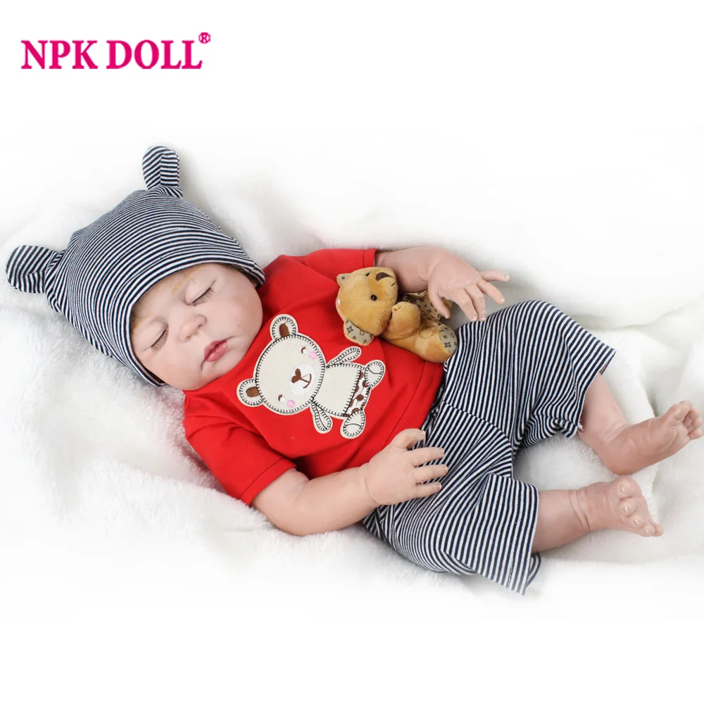 

NPKDOLL 55 CM Soft Silicone Doll Reborn Alive Dolls Lifelike Sleeping Real Reborn Boy Toys For Children Birthday Gift