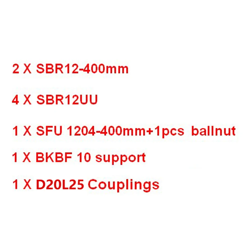 sfu1204-400 2xSBR12 w 4xSBR12UU линейные направляющие шарикового винта SFU RM1204-300 400 500 550 600 800 1000 1500 мм+ BK/BF10+ Соединительный конец механической обработке CNC - Цвет: sfu1204-400