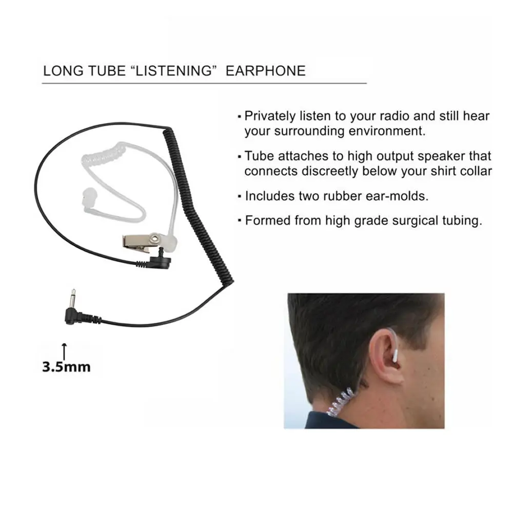 

OPPXUN 10PCS/LOT High Quality 3.5mm Covert Mic Acoustic Tube Earpiece Earphone 1 PIN for Motorola ICOM Radio Accessories