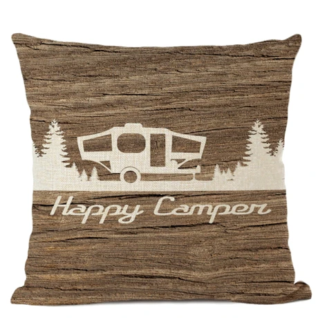 13 Happy Camper наволочка для подушки, декоративные подушки для дома, сада, наволочка, льняные подарки, Cojines Decorativos Para Sof - Цвет: 13