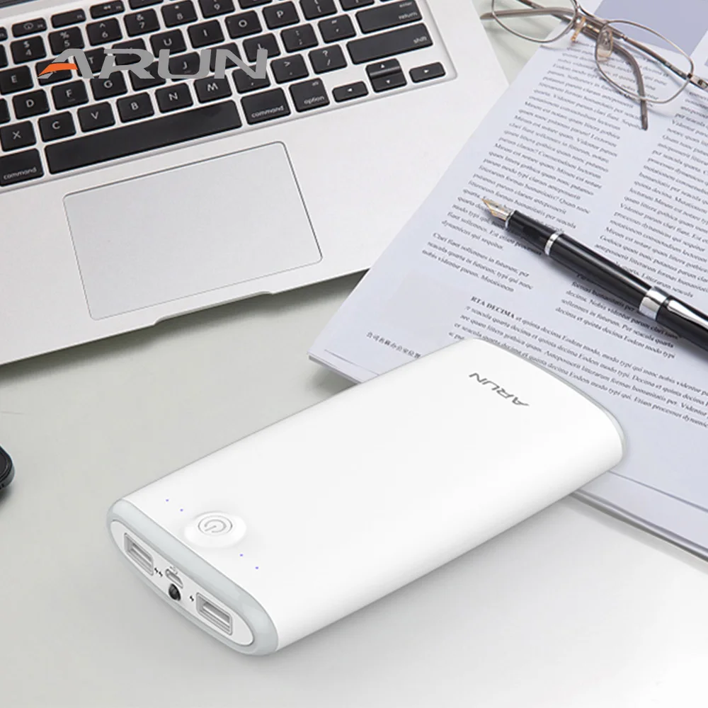 ARUN power Bank 20000 мАч портативное зарядное устройство с поддержкой QC Dual USB индикатором