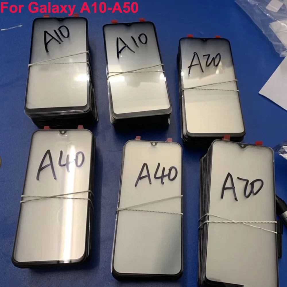 10 шт. переднее внешнее стекло объектив для Samsung Galaxy A90 A80 A70 A40 A10 A20 A30 A50 M20 экран ЖК