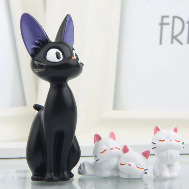 1 шт. студия Ghibli Kiki черная кошка и белая кошка ПВХ Фигурки игрушки Коллекция Модель игрушки для детей рождественские подарки