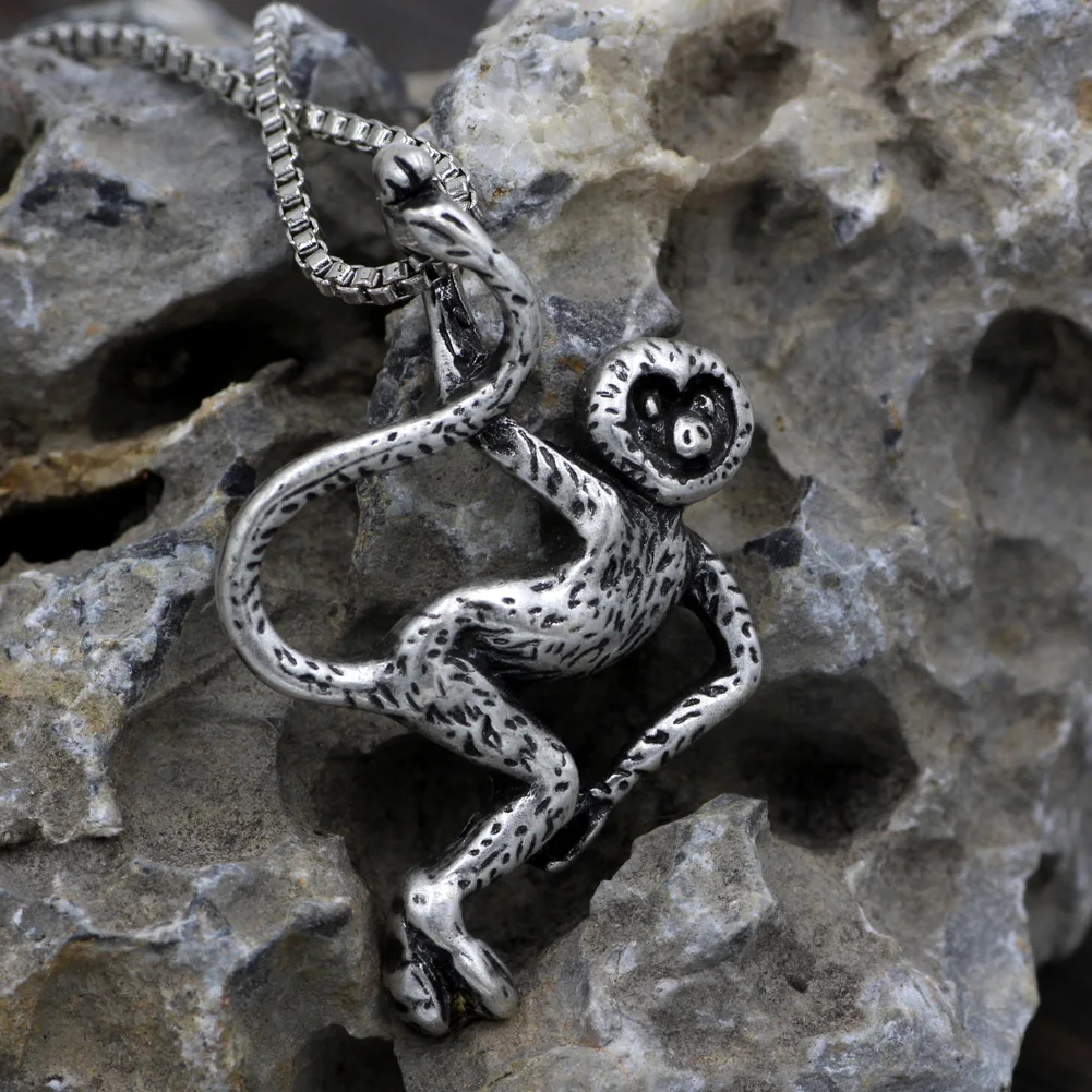 Колье с кулоном в виде обезьяны обезьяна очарование Паукообразная тропического